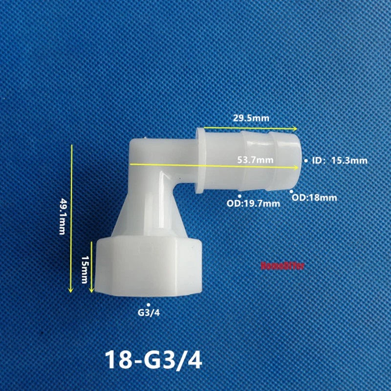 90° Elbow Plastic Female Thread Barbed Connectors Pipe Hose Water Reducer Joiner