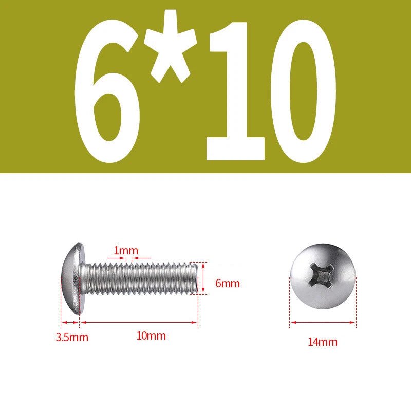 Phillips Button Head Machine Screws — Steel M2 M2.5 M3 M4 M5 M6 - HomeDIYer