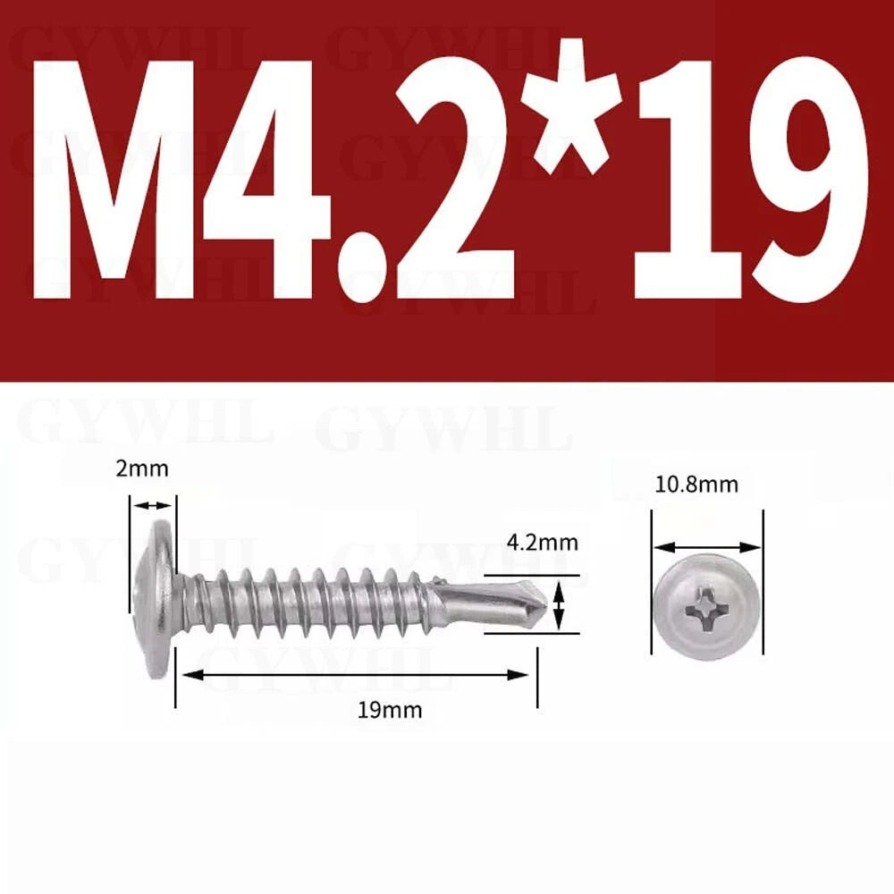 M4.2 M4.8 Self Drilling Wafer Head Screws – Steel & Stainless for Sheet Metal