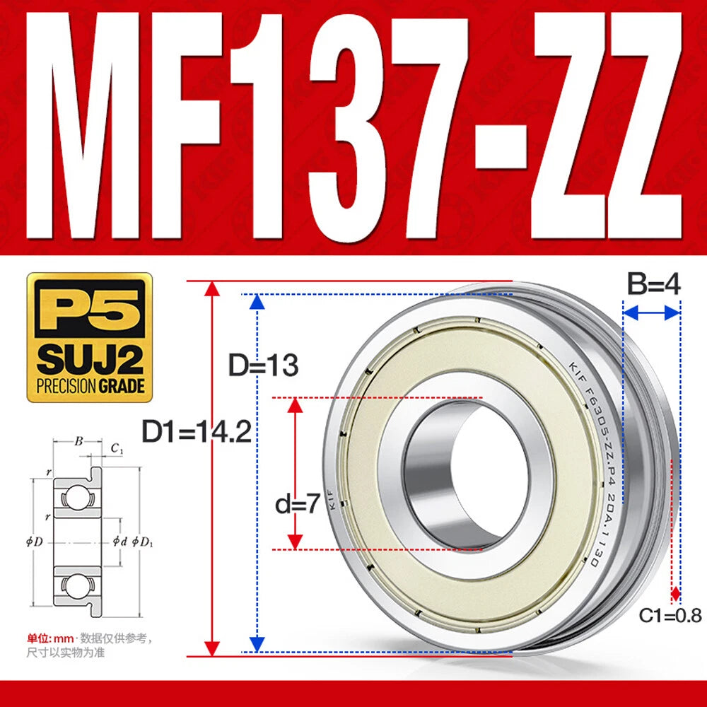 Miniature Ball Bearing With Flange Small Bearings Inner Dia.-Ø 2/3/4/5/6/7/8/9mm