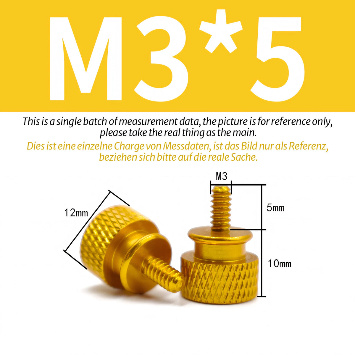 M3 Knurled Thumb Screws – Colorful Aluminum Alloy Hand-Tighten Grip Bolts