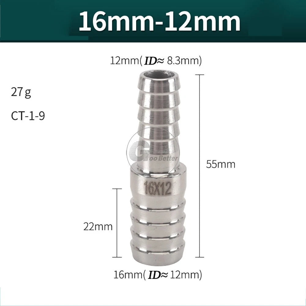 A2 Stainless Steel 8-41mm Barbed Hose Connector,Hosetail Pipe Air Water Oil Fuel