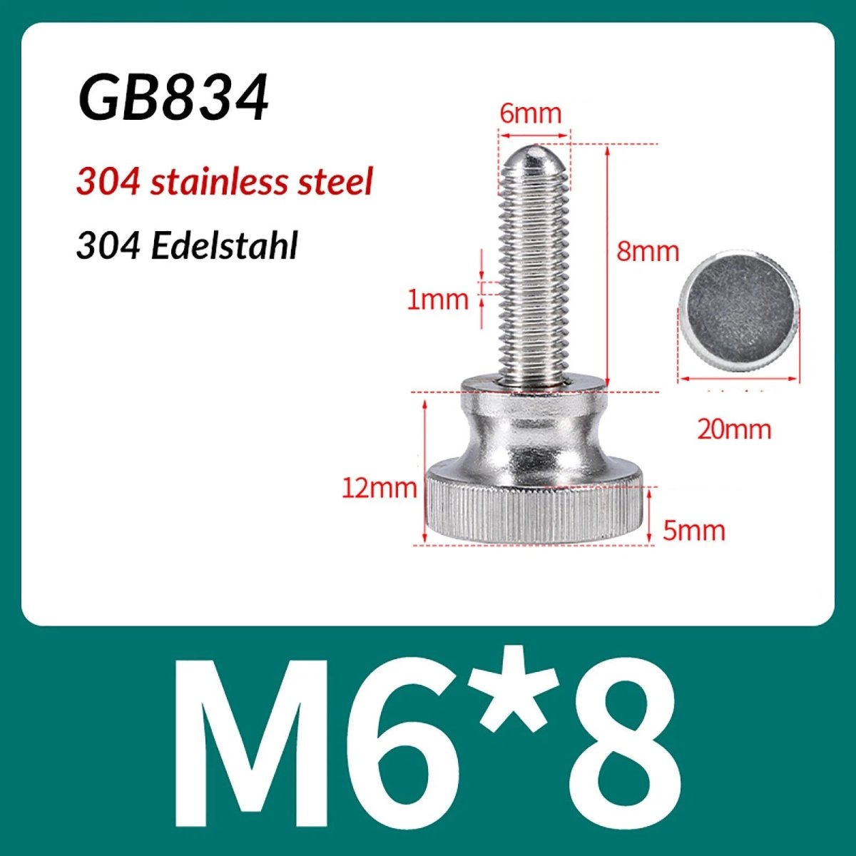 A2 Stainless Steel Knurled Thumb Screws – M2 to M10, Hand Turn Knob Bolts, 4 - 60mm Lengths - HomeDIYer