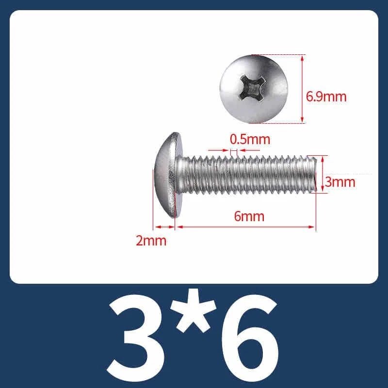 M2–M8 Stainless Steel Phillips Truss Head Machine Screws | 201 / 304 / 316 - HomeDIYer