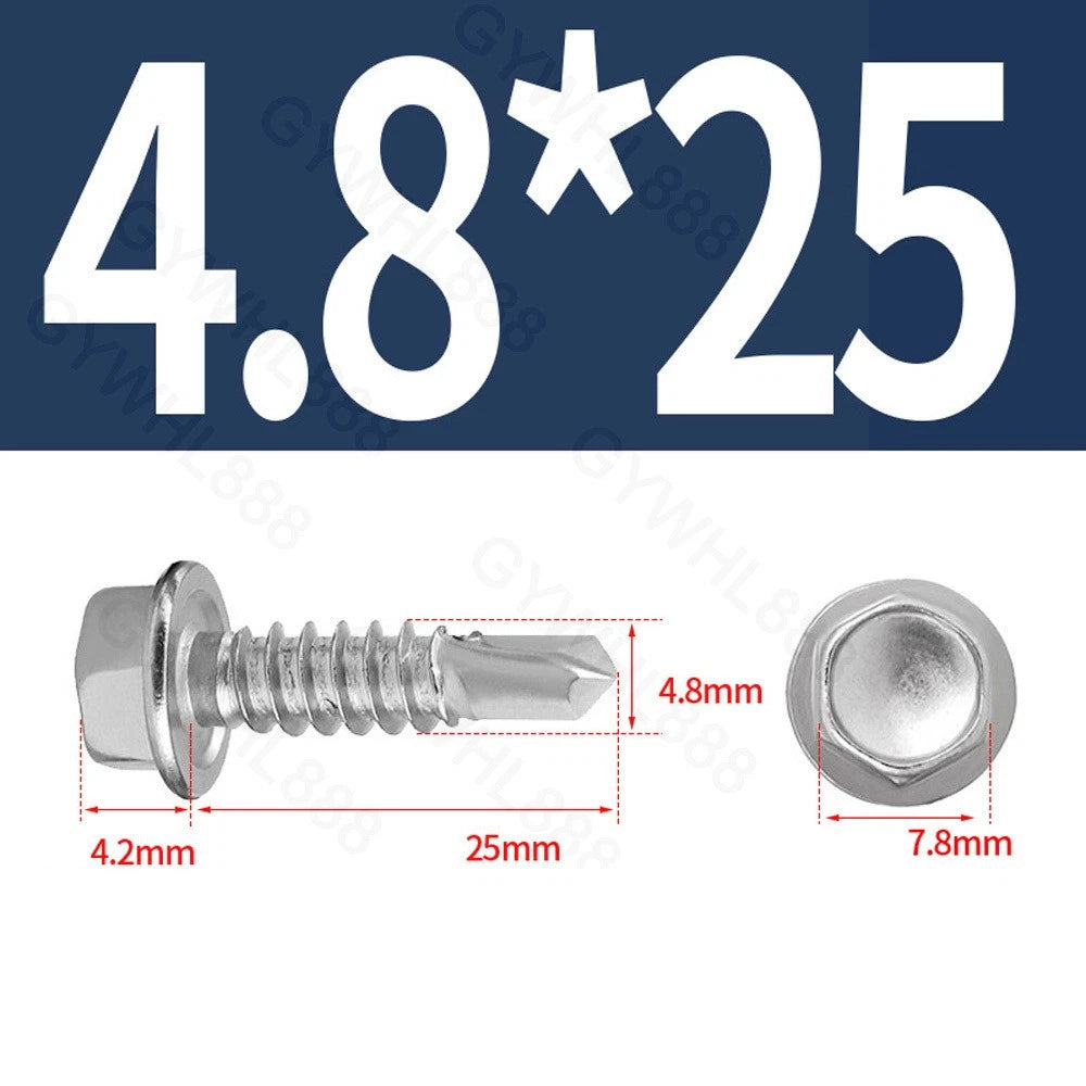 410 & A2 Stainless Hex Head Self‑Drilling Tek Screws – for Metal Roofing & Sheeting