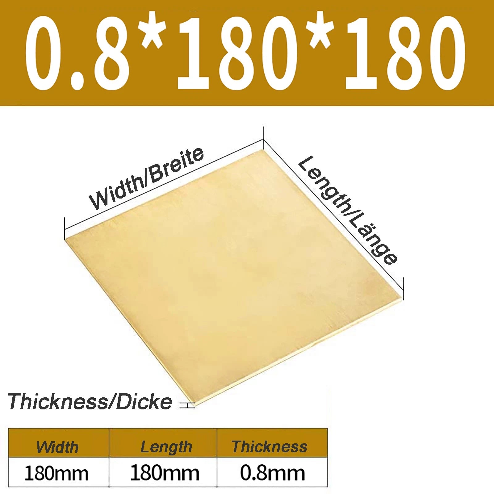 Natural Brass Sheet Metal guillotine cut - 0.3mm - 3.0mm - Multiple Sizes