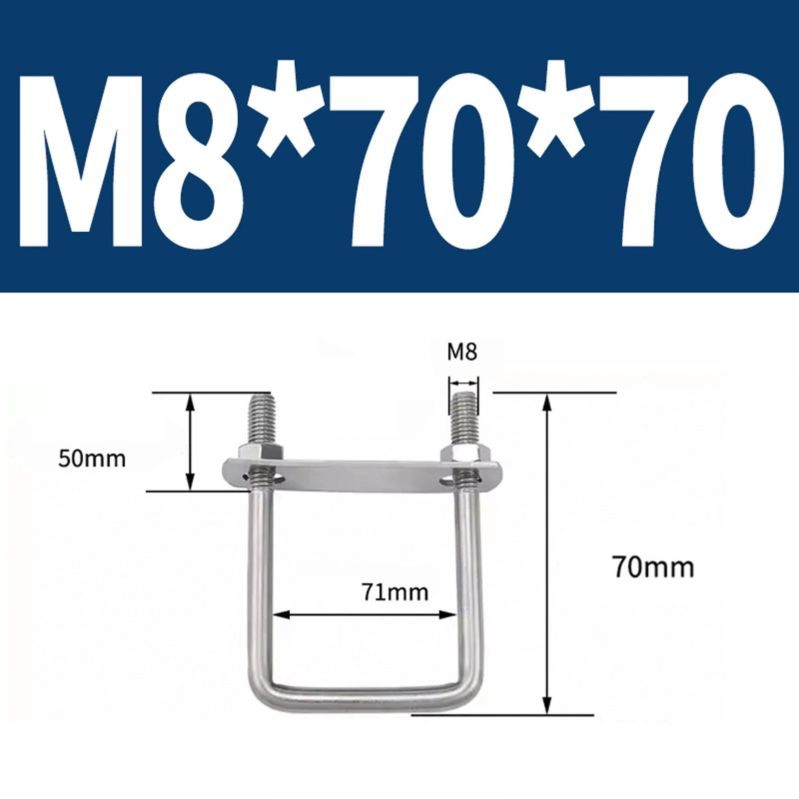 M6 M8 M10 M12 U Bolt Plates & Nuts Standard U-Bolts Stainless Steel 304 Trailer