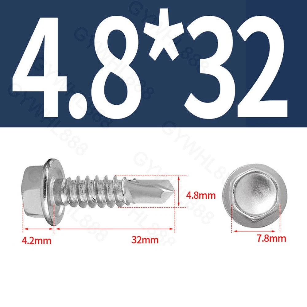 410 & A2 Stainless Hex Head Self‑Drilling Tek Screws – for Metal Roofing & Sheeting