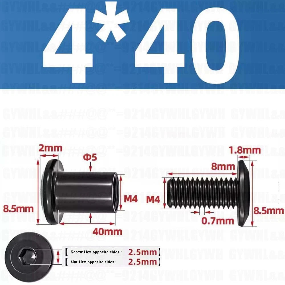 Metric Furniture Connector Bolts with End Cap Nuts — Stainless Steel M2 to M10