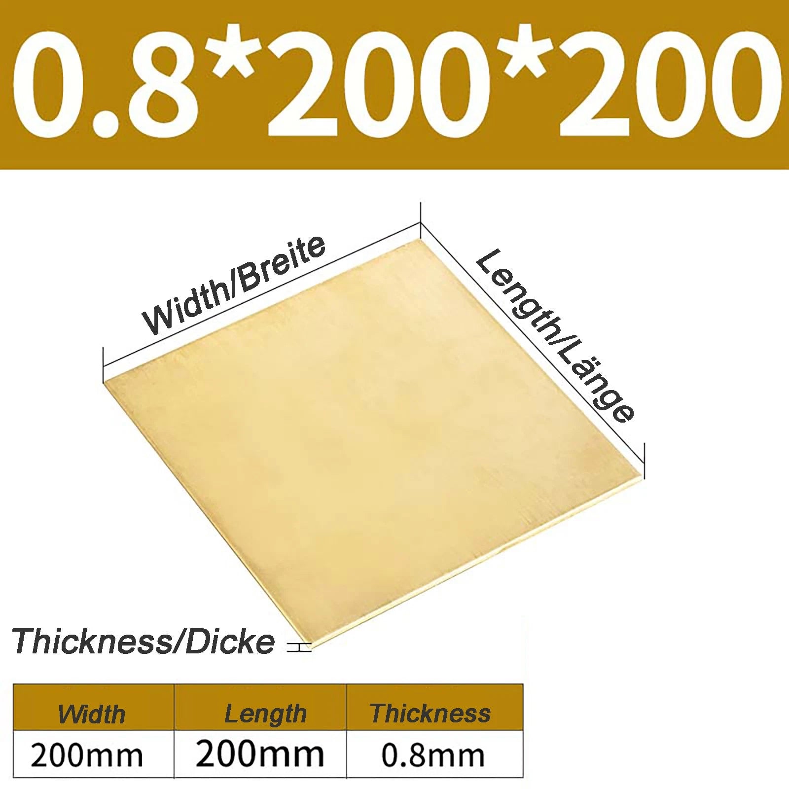 Natural Brass Sheet Metal guillotine cut - 0.3mm - 3.0mm - Multiple Sizes