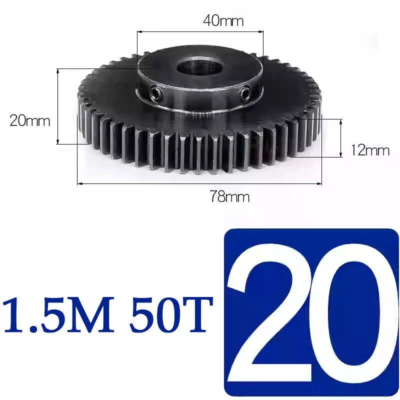 Spur Gears 1.5 Mod Transmission Gear With Step 45#Steel Pinion Motor Gear 15~50T