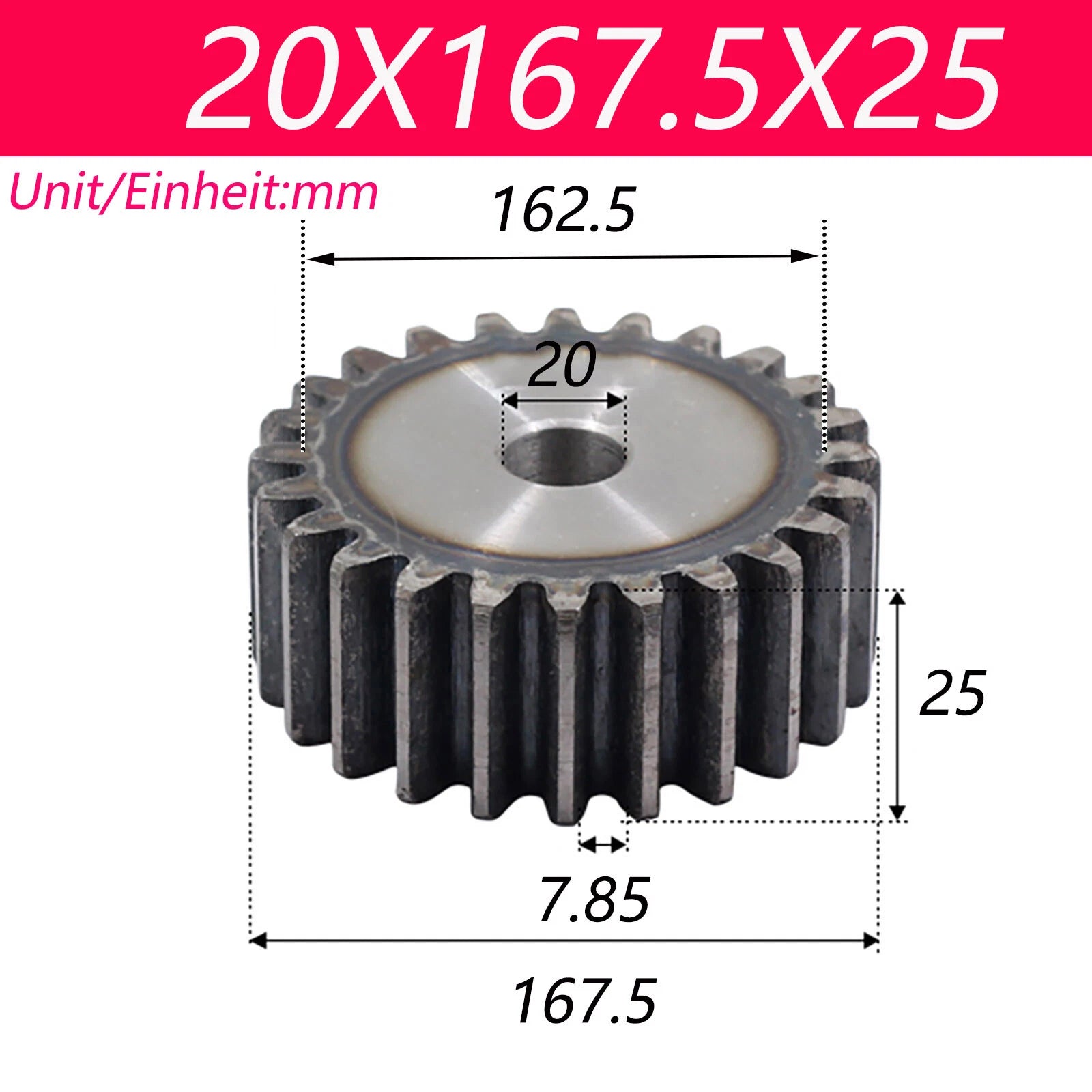2.5 Modul 45# Steel Spur Gears Pinion Gear Thick 25mm 10-80 Teeth For 3D CNC