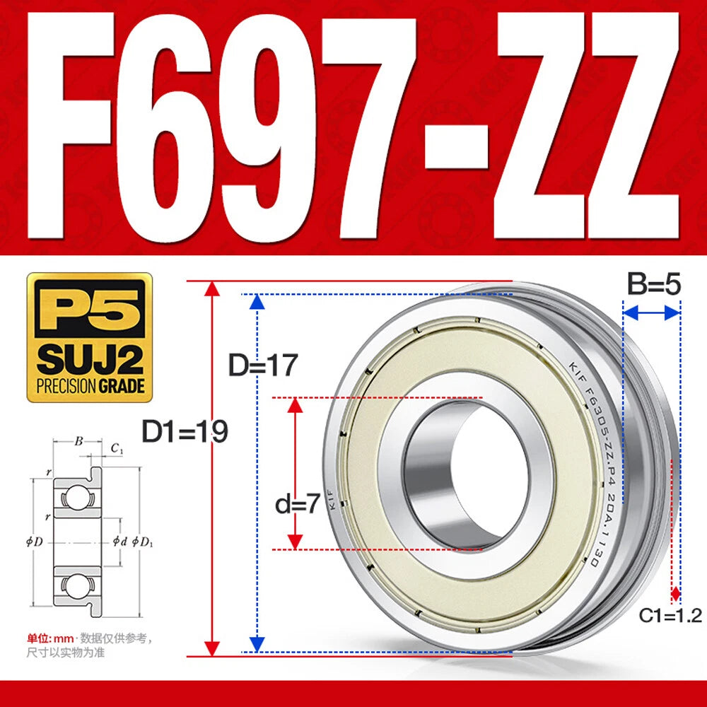 Miniature Ball Bearing With Flange Small Bearings Inner Dia.-Ø 2/3/4/5/6/7/8/9mm