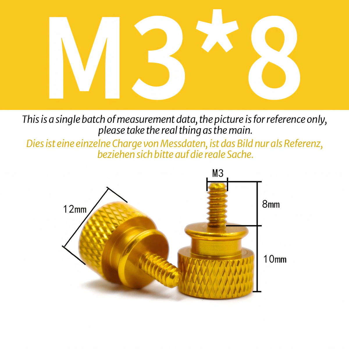 M3 Knurled Thumb Screws – Colorful Aluminum Alloy Hand-Tighten Grip Bolts