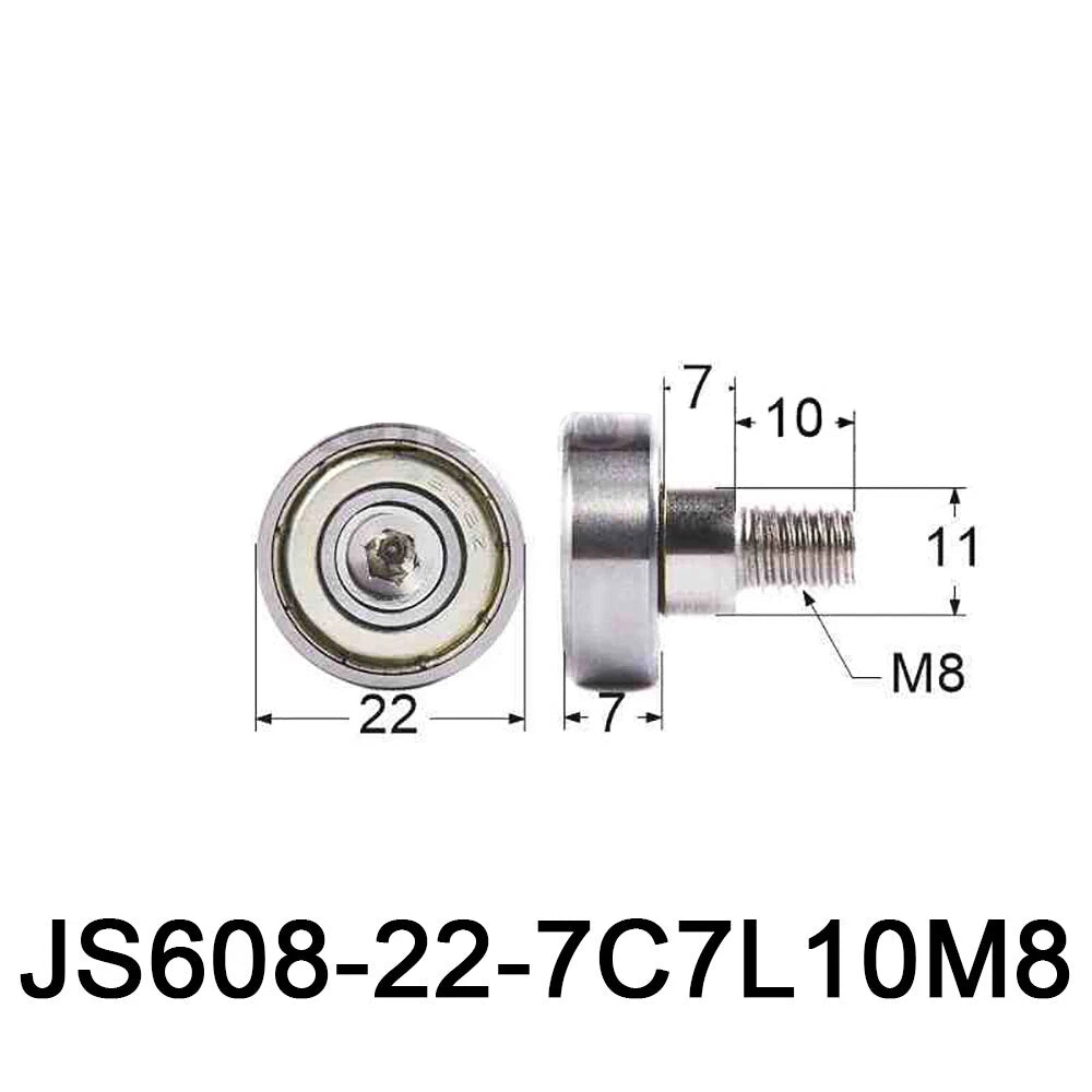 NTBG 7-52mm Metal Ball Bearing Pulley Flat Roller Guiding Wheel M3-M10 Threaded