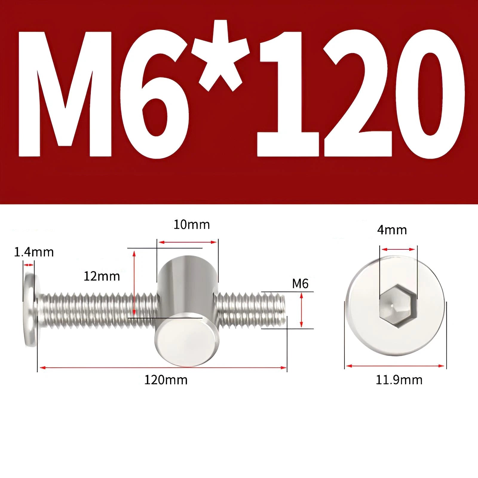 M4 M5 M6 M8 304 Stainless Steel Furniture Connecting Bolts with Barrel Nuts