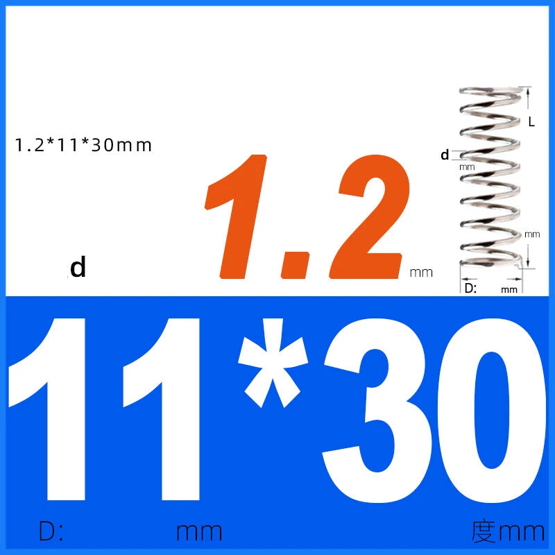 Compression Spring 1.2mm Wire Dia 8mm - 13mm OD Small Pressure Springs