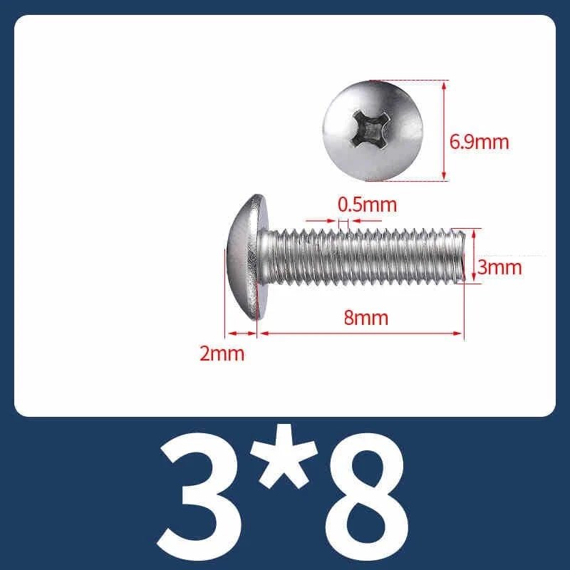 M2–M8 Stainless Steel Phillips Truss Head Machine Screws | 201 / 304 / 316 - HomeDIYer