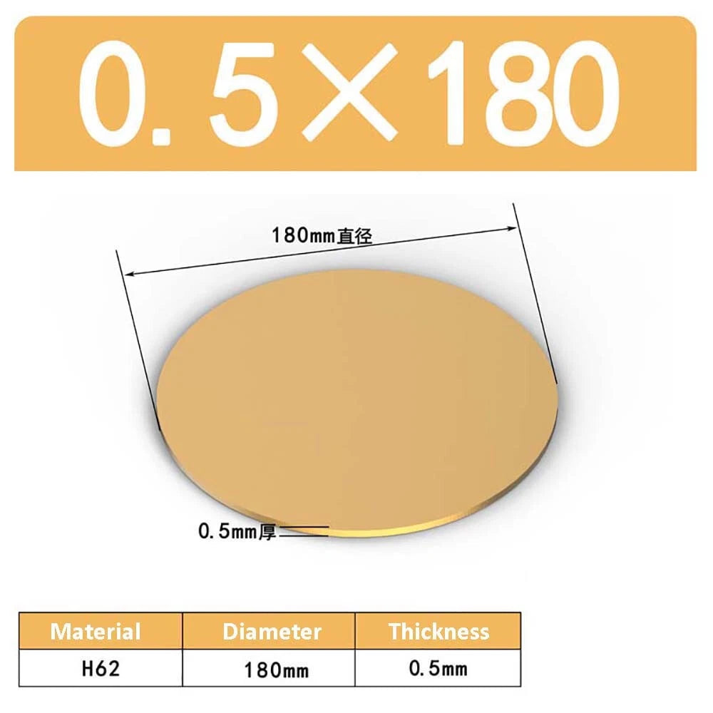 H62 Solids Brass Discs Blanks Metal Round Sheets OD 10mm-300mm Thick 0.3mm-4mm