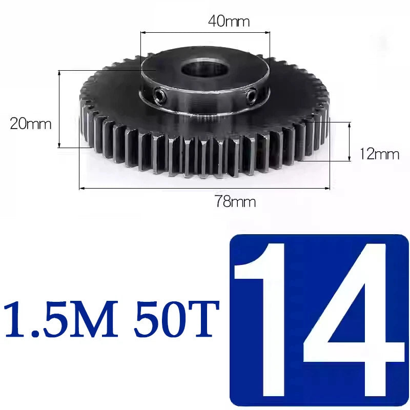 Spur Gears 1.5 Mod Transmission Gear With Step 45#Steel Pinion Motor Gear 15~50T