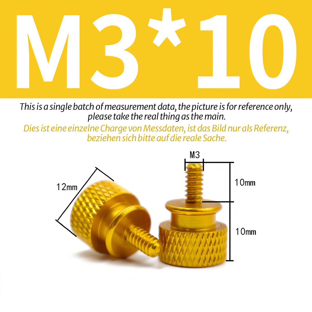 M3 Knurled Thumb Screws – Colorful Aluminum Alloy Hand-Tighten Grip Bolts