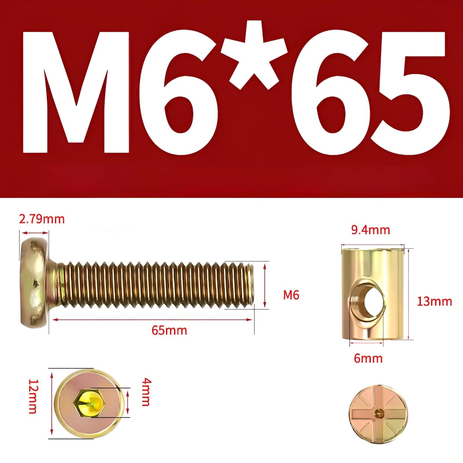 M6 M8 Galvanised Furniture Connecting Bolts with Barrel Nuts | Slotted & Phillips | 8mm–120mm