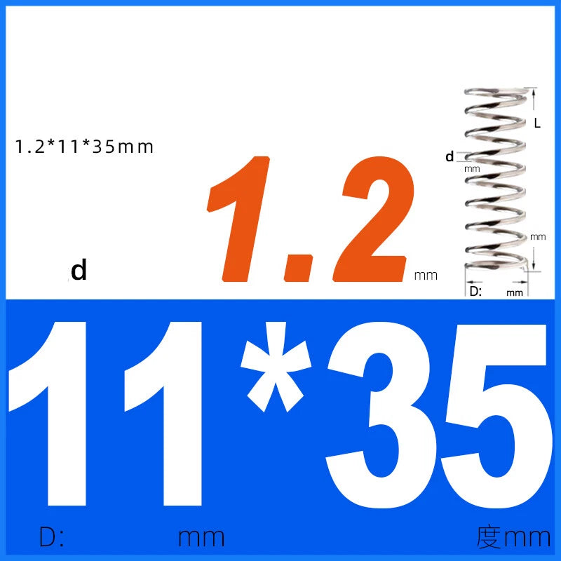 Compression Spring 1.2mm Wire Dia 8mm - 13mm OD Small Pressure Springs