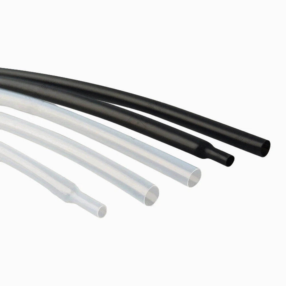 PVDF Heat Shrink Tubing 2:1 — Black & Clear, Ø0.8mm to Ø25.4mm