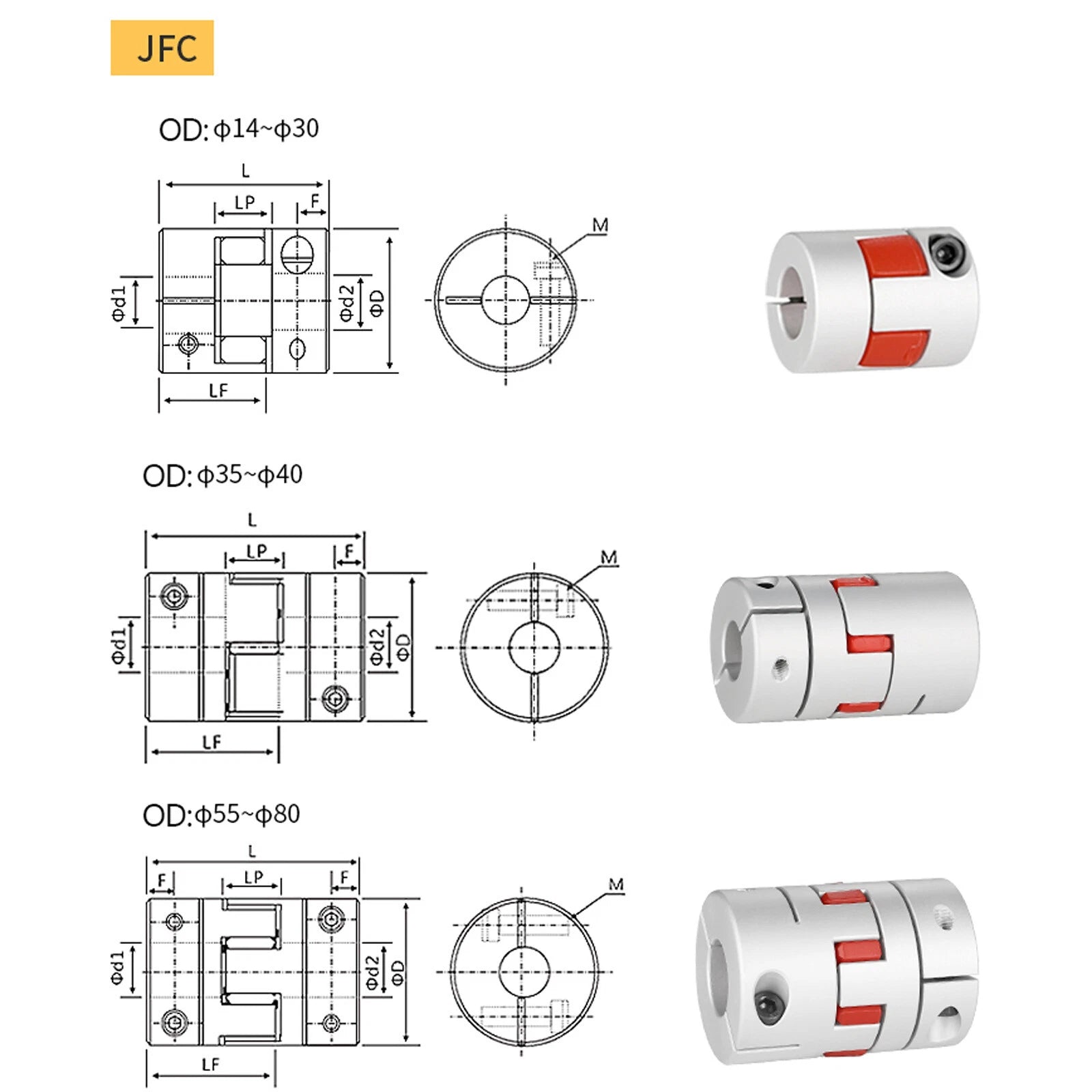CNC Shaft Coupler Flexible Plum Spider Jaw Coupling Stepper Motor All Sizes
