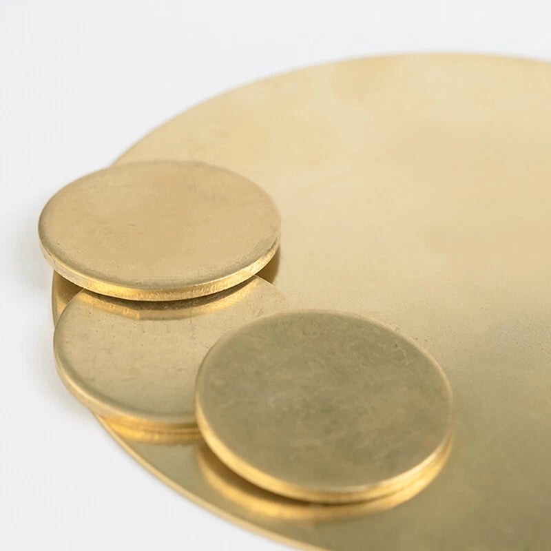H62 Brass Round Sheet Solid Plate Metal Disc Thickness 0.3/0.5/0.8mm OD 10-300mm