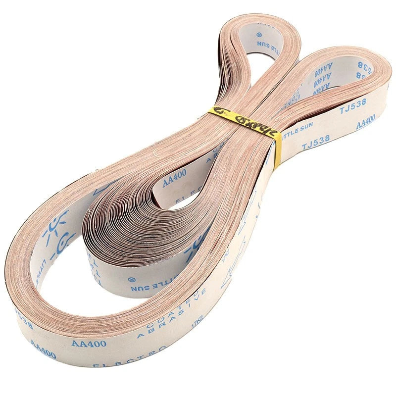 100x915mm 50x2100mm Sanding Belts — P80 to P600 Grit Aluminum Oxide for Metal Wood Surface Prep