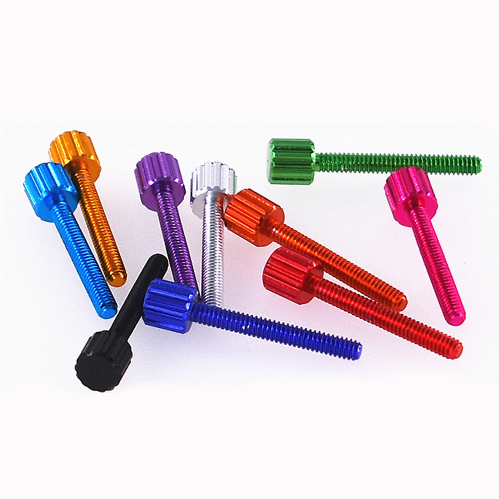 M2 Knurled Thumb Screws — 6061 Aluminum Alloy, Colored Round Hand Grip Knob Bolts