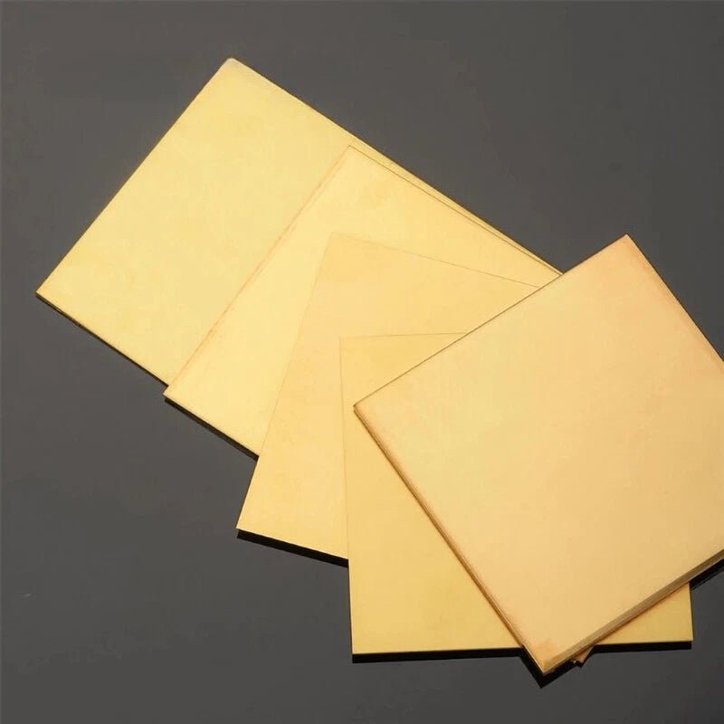 Thick 1.0/1.2mm Natural Brass Sheet Metal Guillotine Cut Copper Plate Multi Size - HomeDIYer