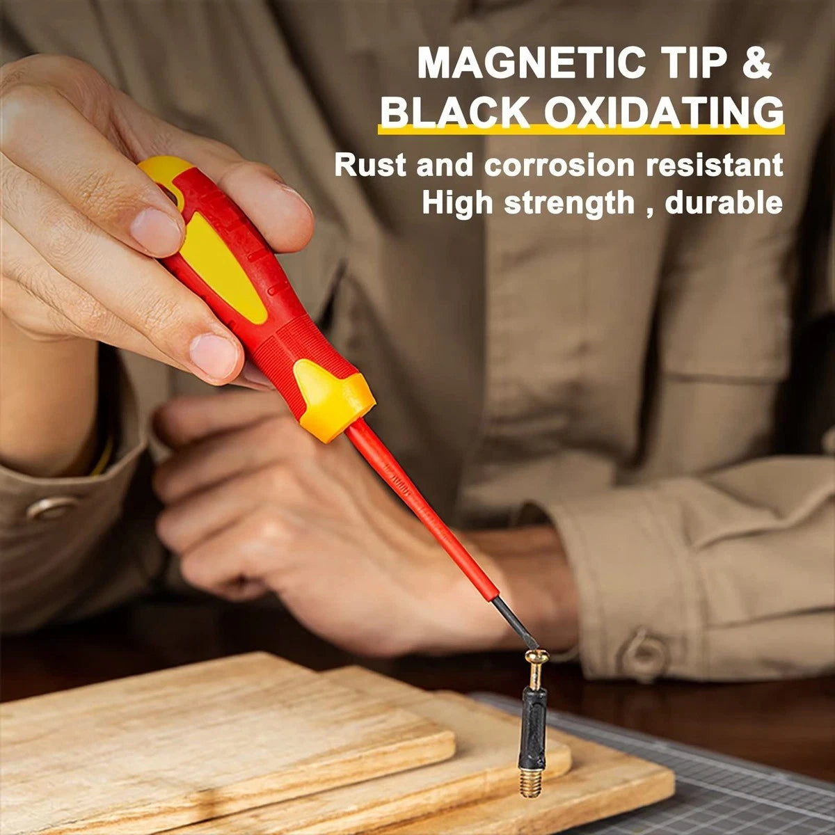 Insulated Magnetic Electricians Screwdriver Soft Grip Phillips Flat Slotted Set