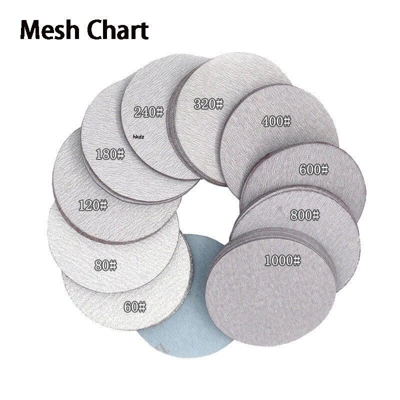 4" Inch Dry Sanding Discs 100mm Hook & Loop Sandpaper Pads Sheets 60#-1000 Grit