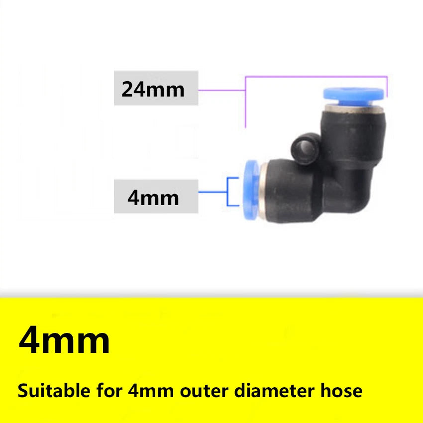 90° Elbow Push-to-Connect Pneumatic Fitting | Equal Dia 4mm–16mm