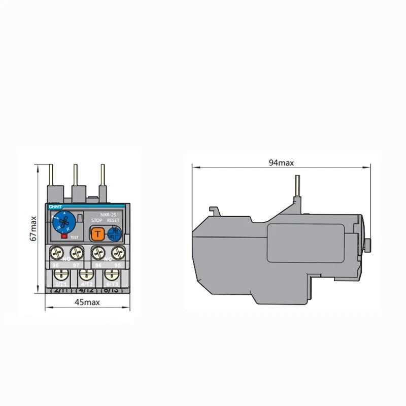 NXR - 25 Thermal Overload Relay 0.63 - 100 amp Overload Protection 3 Phase Motor Protector - HomeDIYer