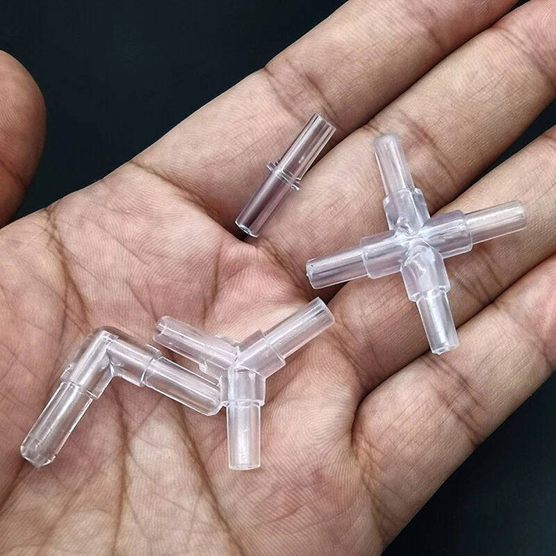 Plastic Barbed Hose Fittings — T, Y, Cross, Elbow & Straight Connectors for Aquarium & Irrigation