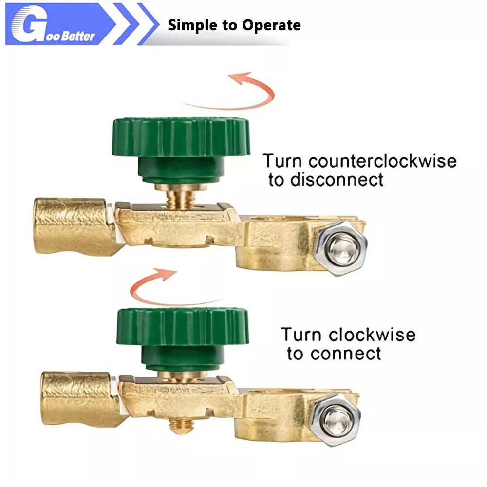 2x Car Battery Terminals Quick Disconnect Auto Boat Post Off Master Kill Switch - HomeDIYer