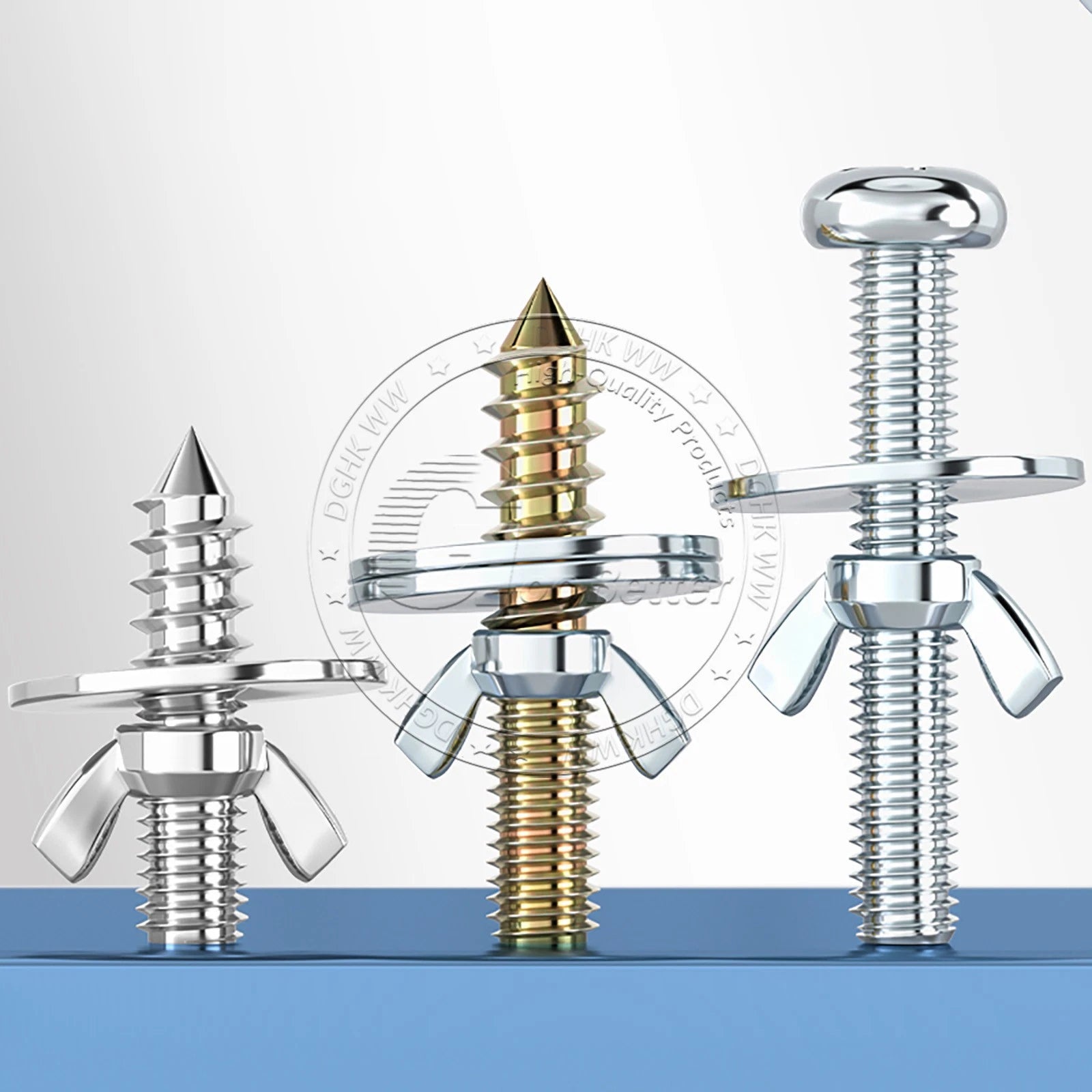 M4 M5 M6 M8 M10 Wood To Metal Dowels + Wing Nut + Washer Furniture Fixing Screws