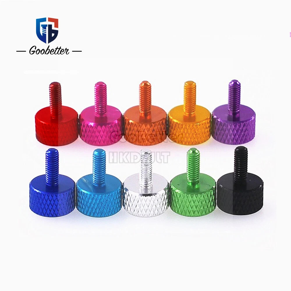 Knurled Thumb Screws M3 Aluminum Alloy DIY Hand Tighten Grip Knob Bolts 5 - 16mm