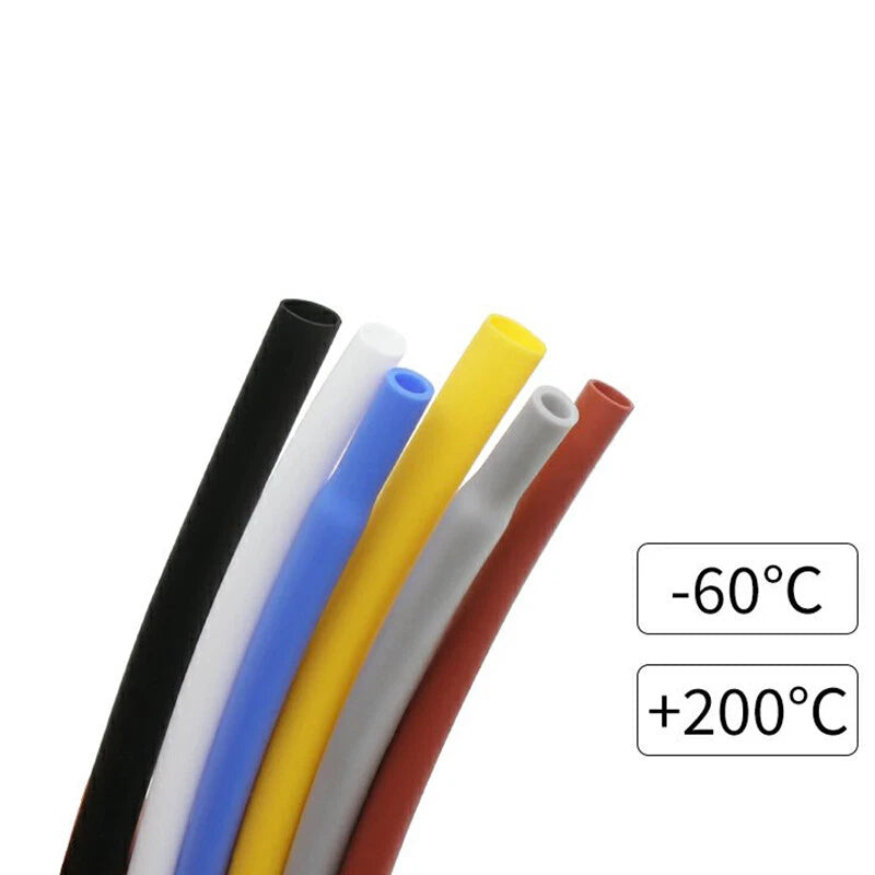 Silicone Heat Shrink Tubing – Flexible Electrical Sleeving, Ø 0.8–40mm, 6 Colors