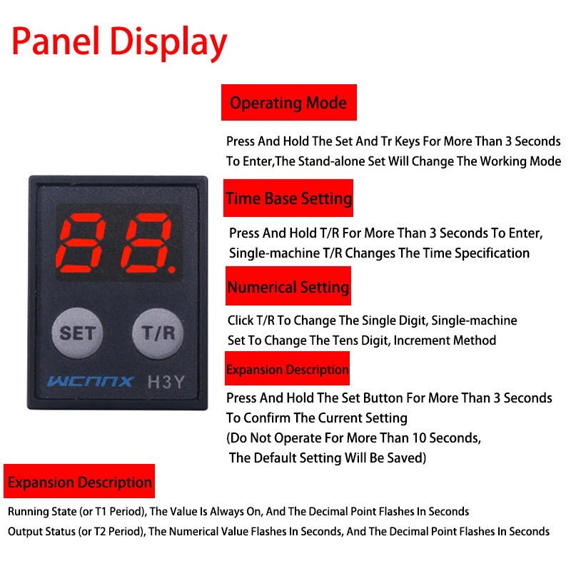 Power On Time Timer Delay Relay H3Y - 2/4/2H AC 12/24/220V DPDT 8Pin / 14Pin - HomeDIYer