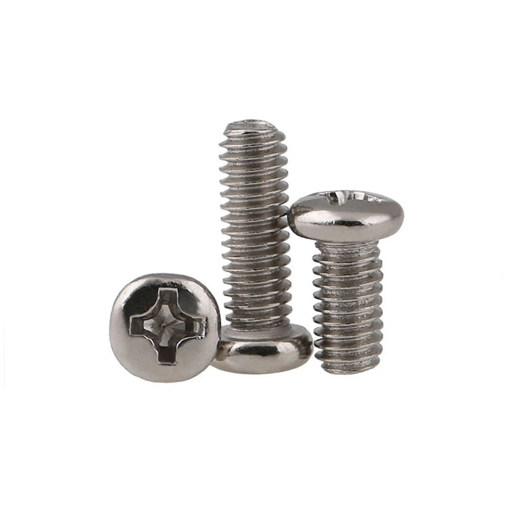 Pan Head Phillips Machine Screws | M1.4 to M5 | Nickel Plated | Multiple Lengths