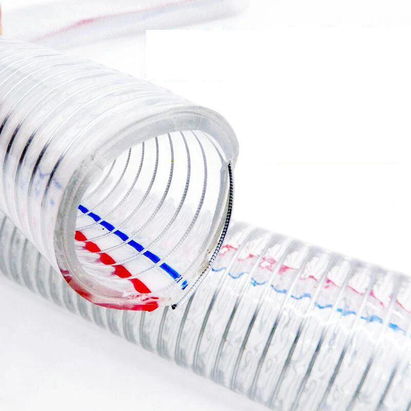 PVC Steel Wire Reinforced Clear Flexible Hose — Non-Toxic, Oil & Water Safe