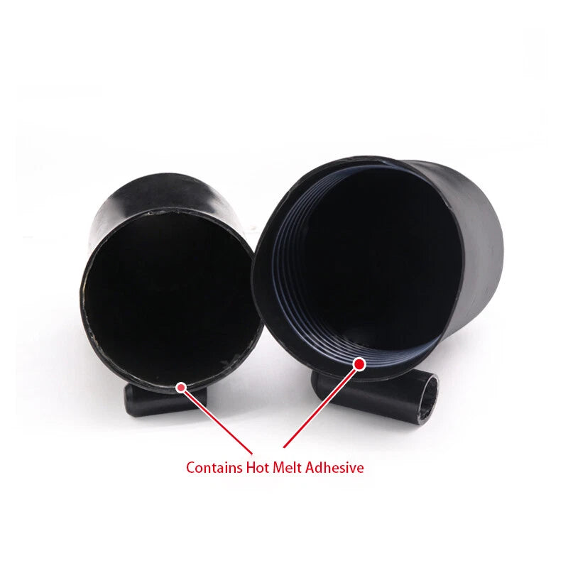 Heat Shrink End Cap Tubing 2:1 Glue-Lined — 8mm to 130mm, Black Red Green