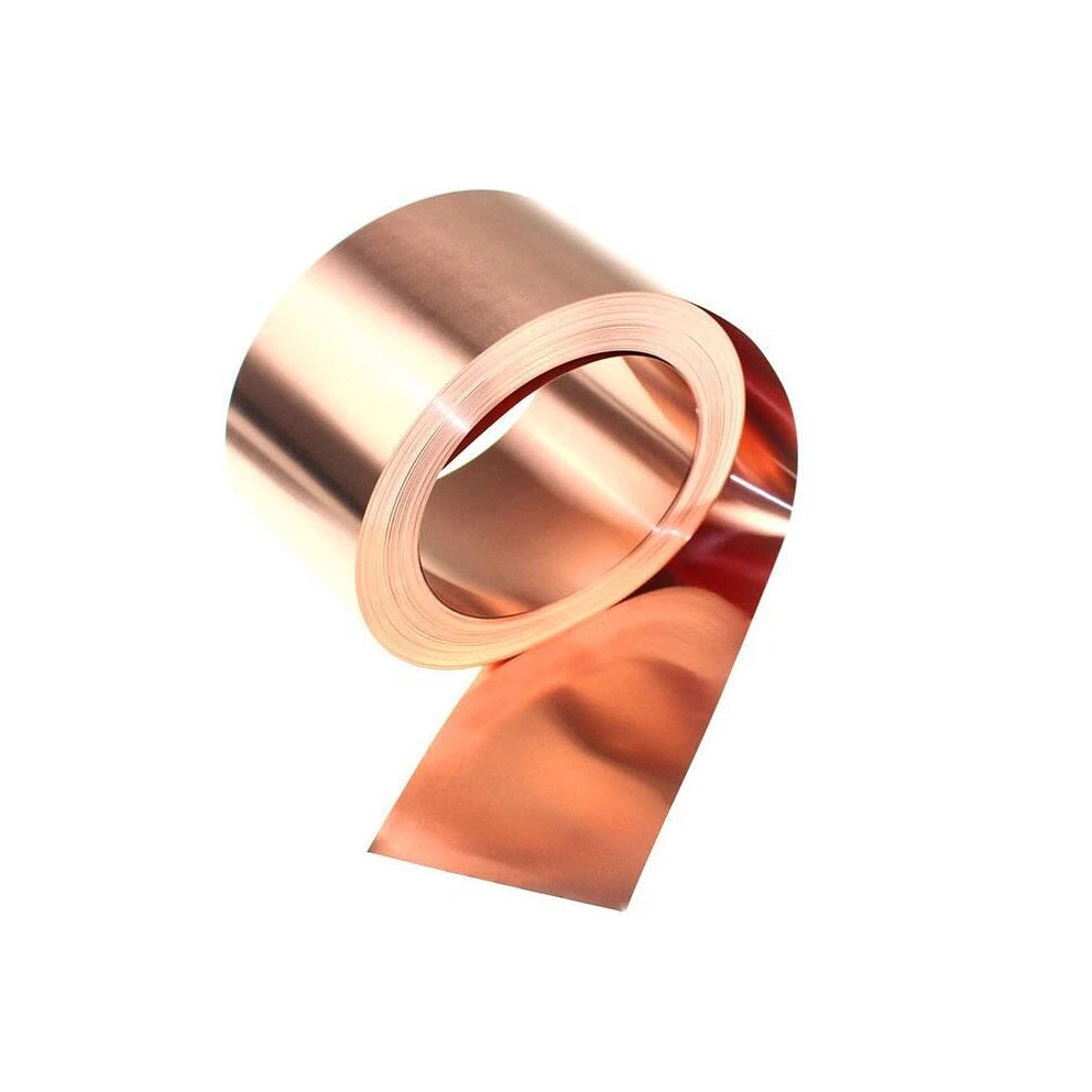 99.9% Pure Copper Cu Metal Sheet Roll Foil Plate 0.01-1mm Thick 50-400mm Width