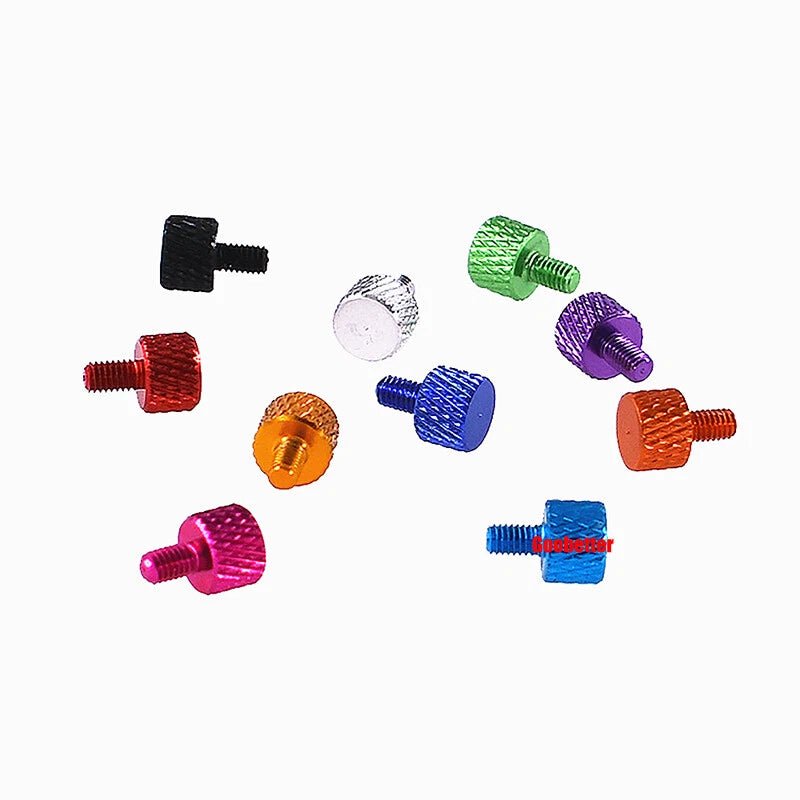 M3×5mm Flat Head Color Knurled Thumb Screws – Aluminum Hand Tighten Grip Knob Bolt (10 Colors) - HomeDIYer