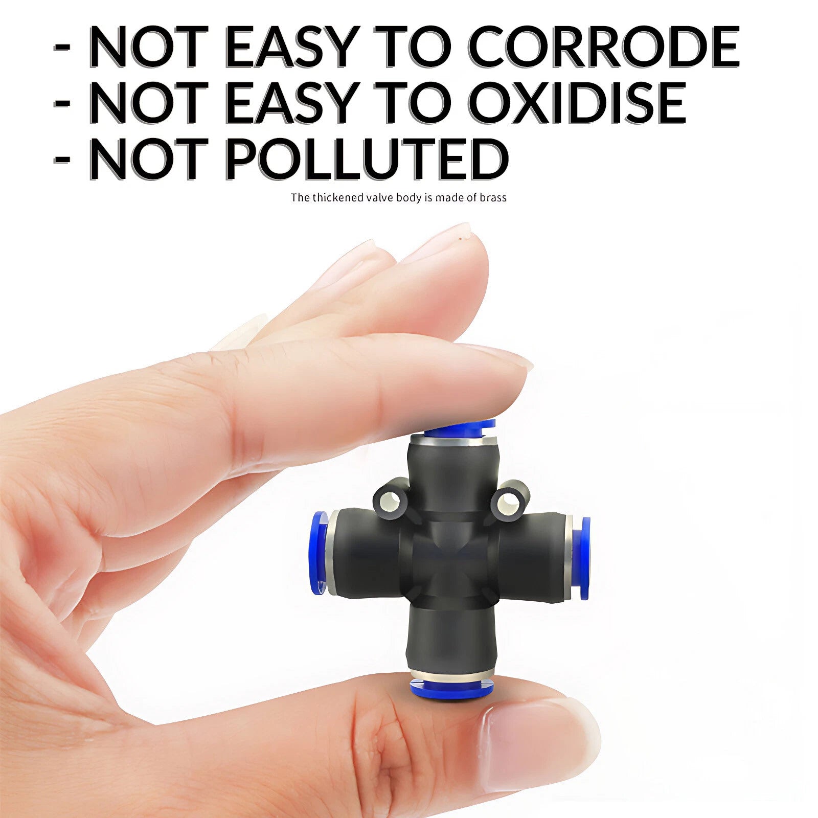 Nylon Pneumatic 4-Way Junction Push-Fit Connector | PZA Air Line Fitting