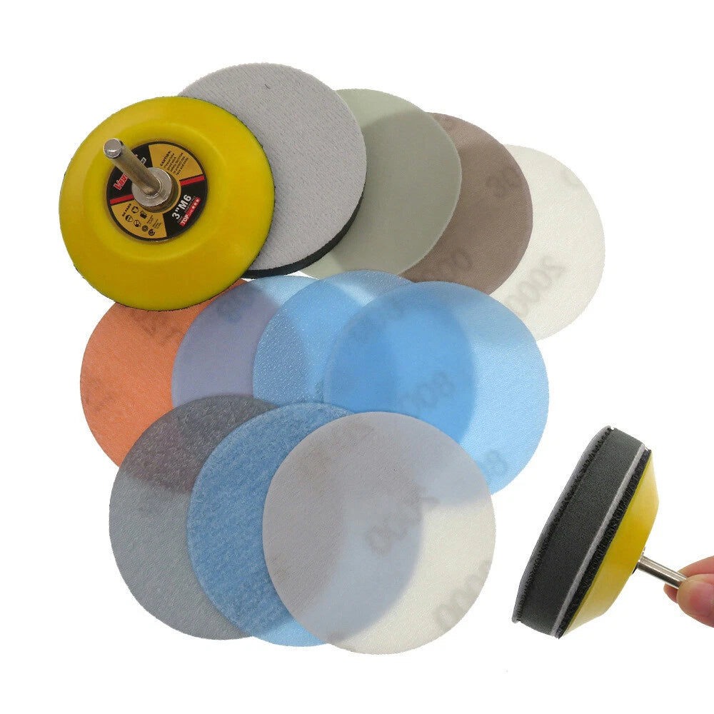 3 Inch 75mm FV Soft Sandpaper Wet And Dry Sanding Discs Polishing 600-5000 Grit